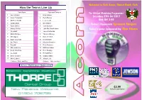 How the Teams Line up Welcome to York Acorn, Thanet Road