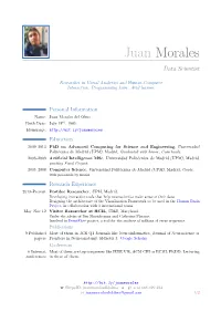 Juan Morales Data Scientist