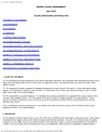 Sierra Leone, Country Information