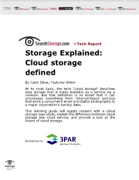 Storage Explained: Cloud Storage Defined