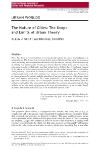 The Nature of Cities: the Scope and Limits of Urban Theory