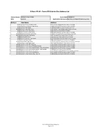 Additional Information Sheet, District Site Address List and E-Rate