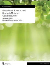 Behavioural Sciences, Research Methods