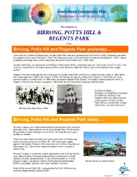 Birrong, Potts Hill & Regents Park