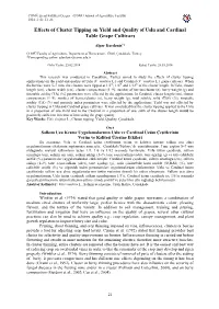 Effects of Cluster Tipping on Yield and Quality of Uslu and Cardinal Table Grape Cultivars