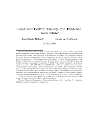 Land and Power: Theory and Evidence from Chile