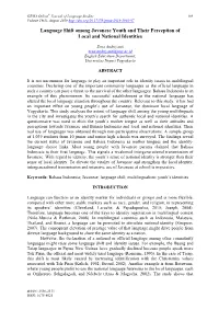 Language Shift Among Javanese Youth and Their Perception of Local and National Identities
