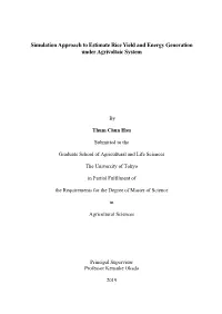 Simulation Approach to Estimate Rice Yield and Energy Generation Under Agrivoltaic System