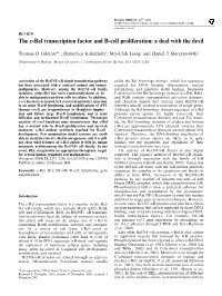 The C-Rel Transcription Factor and B-Cell Proliferation: a Deal with the Devil