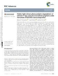 Visible-Light-Driven Photocatalytic Degradation of Safranin-T Dye Using