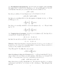 1.5. Set Functions and Properties. Let Л Be Any Set of Subsets of E