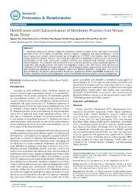 Identification and Characterization of Membrane Proteins from Mouse