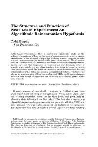 The Structure and Function of Near-Death Experiences: an Algorithmic Reincarnation Hypothesis