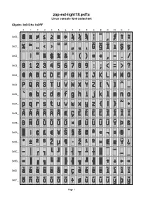 Zap-Ext-Light18.Psftx Linux Console Font Codechart