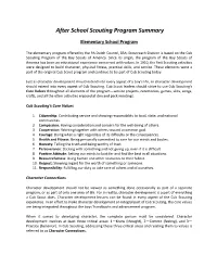 After School Scouting Program Summary