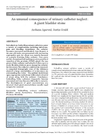 An Unusual Consequence of Urinary Catheter Neglect: a Giant Bladder Stone