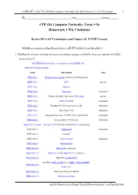 CPE 426 Computer Networks: Term 1-56 Homework 1 Wk 3 Solutions