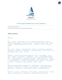 For Services and Resources in French Polynesia 3 a B C