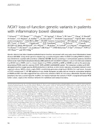 NOX1 Loss-Of-Function Genetic Variants in Patients with Inflammatory Bowel Disease