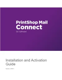 Printshop Mail Connect Installation and Activation Guide