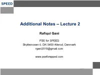 Additional Notes – Lecture 1