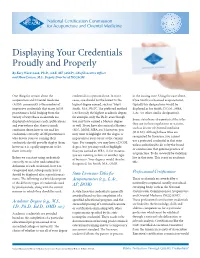Displaying Your Credentials Proudly and Properly