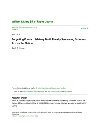 Forgetting Furman: Arbitrary Death Penalty Sentencing Schemes Across the Nation