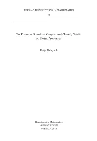On Directed Random Graphs and Greedy Walks on Point Processes