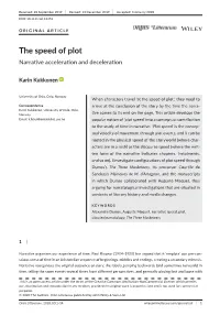 The Speed of Plot Narrative Acceleration and Deceleration