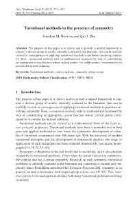 Variational Methods in the Presence of Symmetry