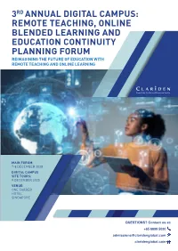 3Rd Annual Digital Campus: Remote Teaching, Online