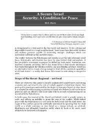 A Secure Israel Security: a Condition for Peace