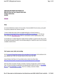 Page 1 of 18 Musi 6397: Bibliography and Reserves 1/17/2009 File