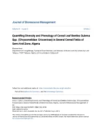 Quantifing Diversity and Phenology of Cereal Leaf Beetles Oulema Spp