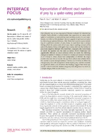 Representation of Different Exact Numbers of Prey by a Spider-Eating Predator Rsfs.Royalsocietypublishing.Org Fiona R