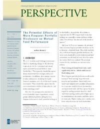 The Potential Effects of More Frequent Portfolio Disclosure on Mutual