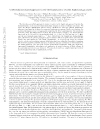 Unified Phonon-Based Approach to the Thermodynamics of Solid, Liquid
