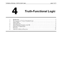 4 Truth-Functional Logic
