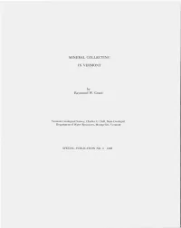 MINERAL COLLECTING in VERMONT by Raymond W. Crant