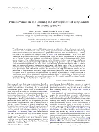 Permissiveness in the Learning and Development of Song Syntax in Swamp Sparrows