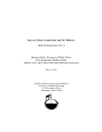 Social Indicators for Arctic Mining