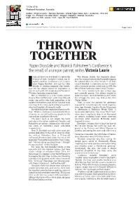 THROWN TOGETHER Pippin Drysdale and Warrick Palmateer’S Confluence Is the Result of a Unique Pairing, Writes Victoria Laurie