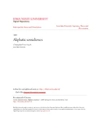 Aliphatic Semidiones Christopher Erion Osuch Iowa State University