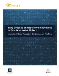 Early Lessons on Regulatory Innovations to Enable Inclusive