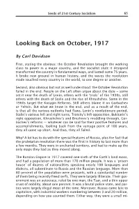 Looking Back on October, 1917