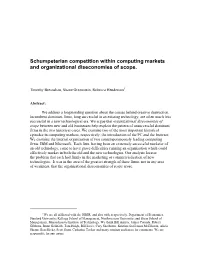 Schumpeterian Competition Within Computing Markets and Organizational Diseconomies of Scope
