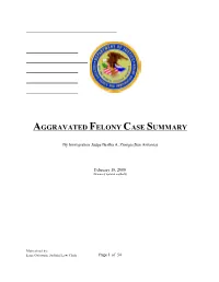 Aggravated Felony Case Summary