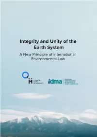 Integrity and Unity of the Earth System
