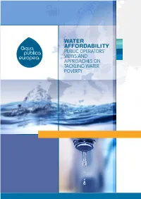 Water Affordability Public Operators’ Views and Approaches on Tackling Water Poverty I