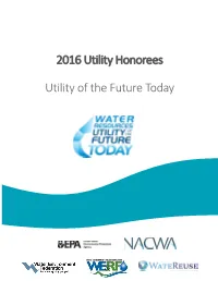 2016 Utility Honorees Utility of the Future Today
